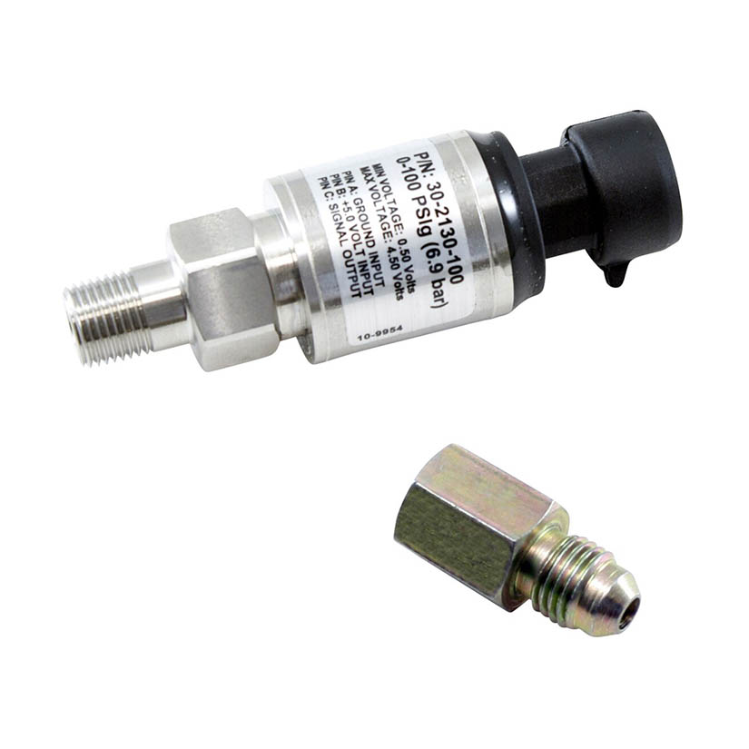 AEM 100 PSIg Stainless Sensor Kit Stainless Steel Sensor Body 1/8" NPT Male