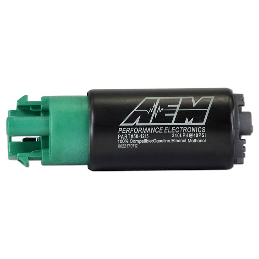 AEM 340LPH E85-Compatible High Flow In-Tank Fuel Pump 65mm Short Offset Inlet