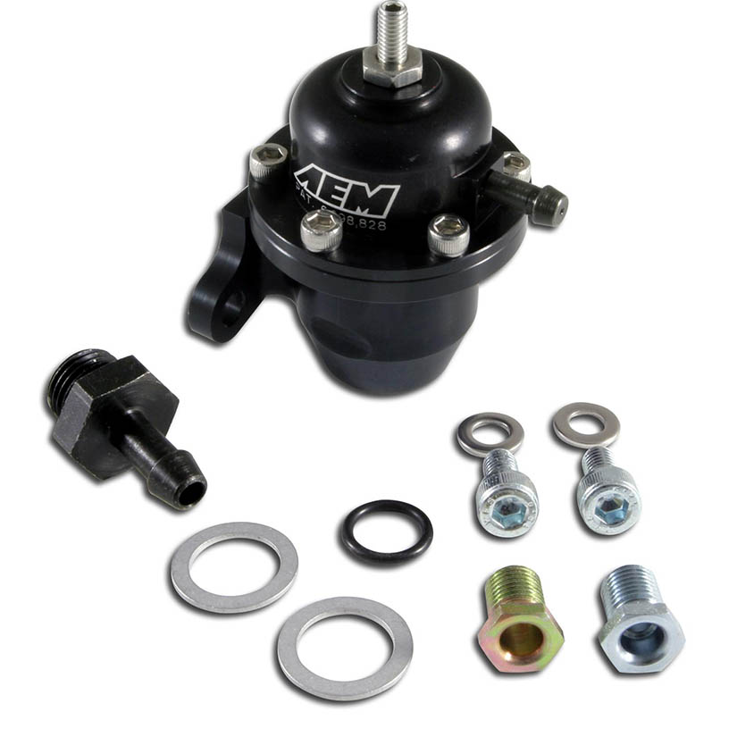 AEM Electronics Billet Adjustable Fuel Pressure Regulators 25-301Bk